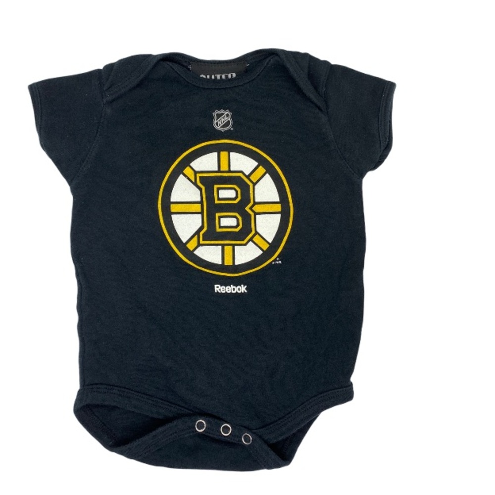 2/$12 💥♻ Outer Stuff Reebok NHL Boston Bruins Black Onesie | Size 6/9m | 4502